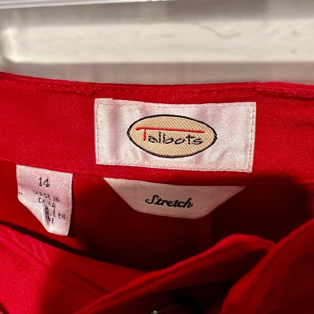 Talbots Red Stretch Pants size 14 - Picture 4 of 4